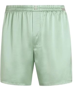 Dolce & Gabbana Silk Satin Boxer Shorts - Green