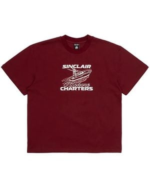 Sinclair Boat Print Short Sleeve T-Shirt - Red