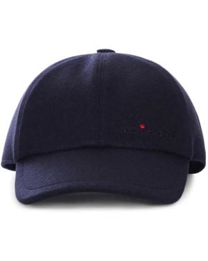 Kiton Baseballkappe Aus Kaschmir Mit Logo - Blau