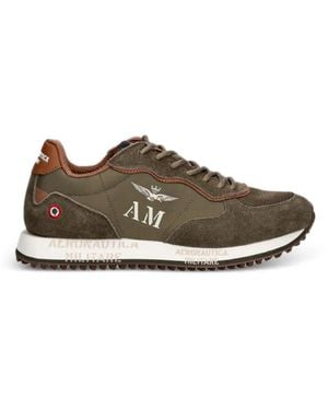 Aeronautica Militare Logo Trainers - Brown