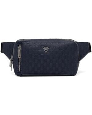 Guess Torino Zip Logo Belt Bag - Blue