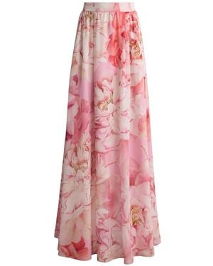 St. John Bethany Floral-Print Skirt - Pink