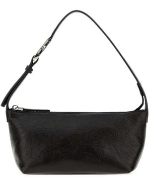 Fendi Crinkled Leather Tote Bag - Black