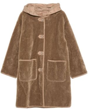 ViCOLO Hooded Patch-Pockets Coat - Brown