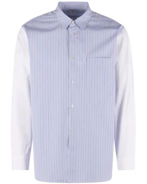 Comme des Garçons Striped Cotton Shirt - Blue