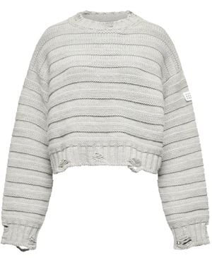 MM6 by Maison Martin Margiela Sweater Met Ronde Hals - Wit