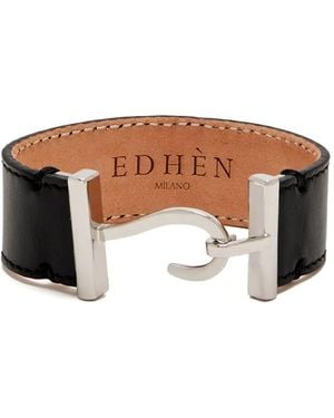 Edhen Milano Leather Hook-Fastening Bracelet - White