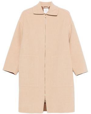 Eleventy Pocket Zip-Front Coat - Natural