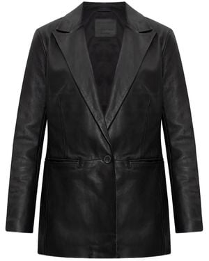 AllSaints Deri Leather Blazer - Black