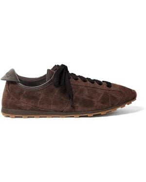 Jacquemus The Tennis Croc-Effect Suede Sneakers - Brown