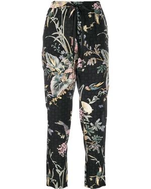 RED Valentino Floral-Print Pants - Black