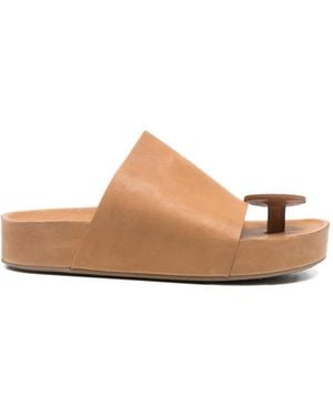 Uma Wang Open-Toe Leather Sandals - Brown