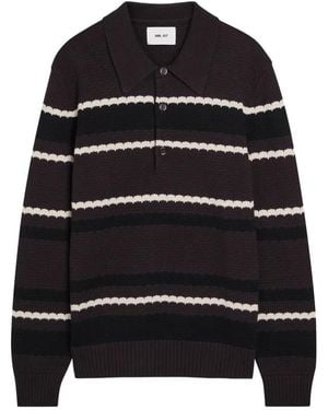 NN07 Alfie Striped Polo Shirt - Black
