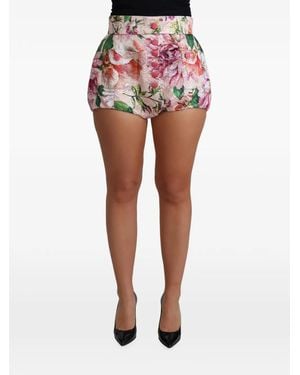 Dolce & Gabbana Pantalones Cortos Con Motivo Floral - Neutro