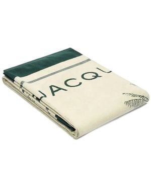 Jacquemus Logo-Jacquard Beach Towel - White