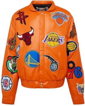 Jeff Hamilton X Nba Collage Jacket - Orange