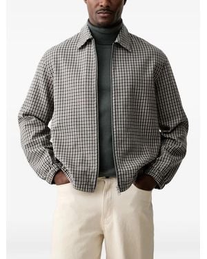 Marc O' Polo Check-Print Zip-Up Jacket - Grey