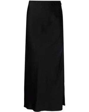 Maison Margiela Satin A-Line Midi Skirt - Black