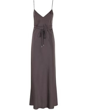 Antonelli Tie Waist Midi Dress - Purple