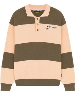 Iuter Souls Striped Knit Polo - Natural