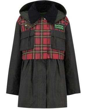 Barbour X Ganni Plaid-Pattern Coat - Black