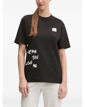 EA7 T-Shirt Mit Print - Schwarz