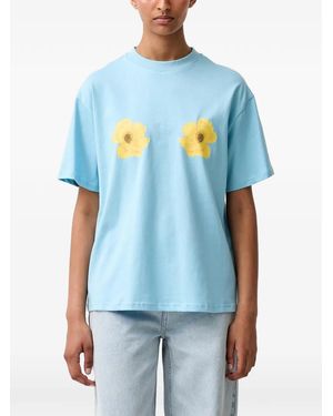 Never Fully Dressed T-Shirt Mit Blumenprint - Blau