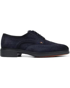 Santoni Leather Derby Shoes - Blue