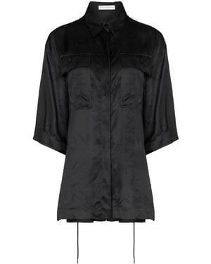 JW Anderson Logo-Print Drawstring Shirt - Black