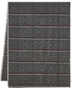 Ferragamo Monogram-Jacquard Scarf - Grau