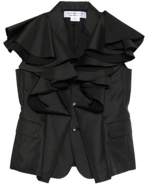 Comme des Garçons Ruffled Button Coat - Black