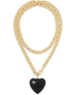 Roxanne Assoulin Big Puffy Heart Charm Necklace - Metallic