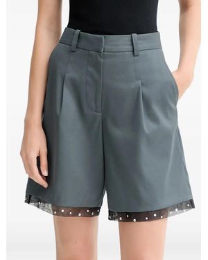 IRO Solenna Pleated Embellished Shorts - Blue