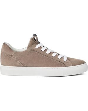 Brunello Cucinelli Suede Sneakers With Precious Loop - Brown