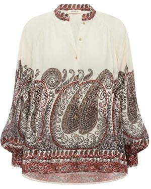 BOTEH Cassia Paisley-Print Blouse - White