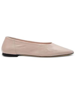 TOTEME Pointed-Toe Leather Ballet Flats - Pink