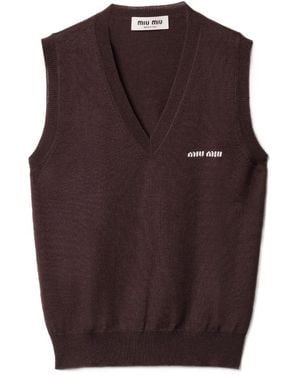 Miu Miu Wool Jumper Vest - Brown