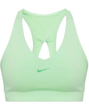 Nike Logo-Print Racerback Sports Bra - Green