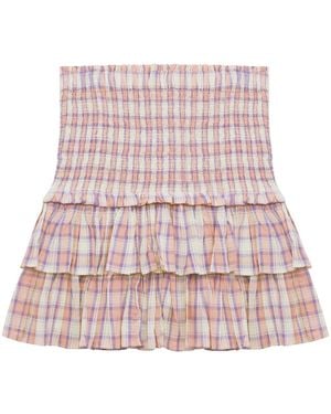 Isabel Marant Naomi Tiered Mini Skirt - Pink