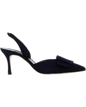 Manolo Blahnik 70Mm Maysli Slingback Court Shoes - Blue