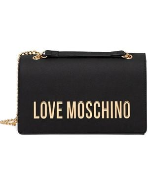 Love Moschino Logo chain crossbody bag - Schwarz