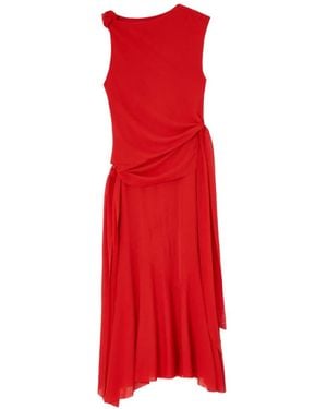 Ganni Ärmelloses Midikleid - Rot