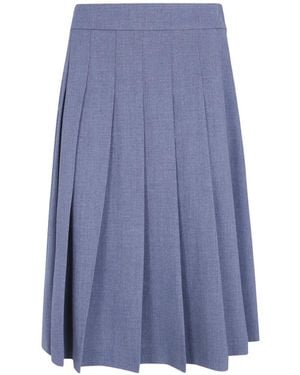 DR. HOPE Pleated Midi Skirt - Blue