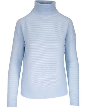 Kinross Cashmere Gerippter Rollkragenpullover - Blau
