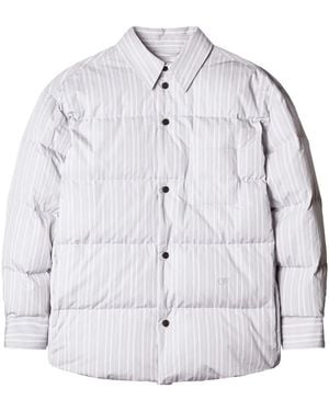 Off-White c/o Virgil Abloh Striped Padded Shirt Jacket - Grey