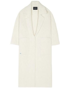 Alanui Rib-Knit Belted Coat - White