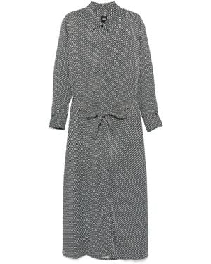 BOSS Abito Midi Con Monogramma - Grigio