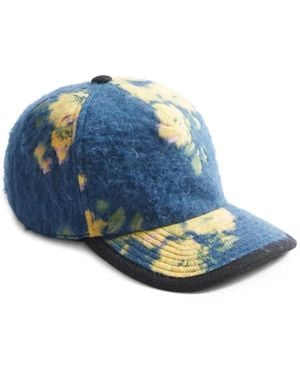 La DoubleJ Floral-Jacquard Baseball Cap - Blue