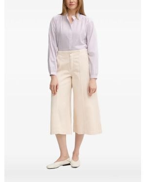 Marc O' Polo Striped Gathered-Detail Blouse - White