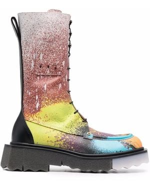 Off-White c/o Virgil Abloh Sponge Paint Splatter-effect Boots - Black